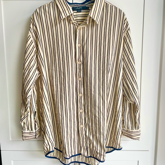 Casual Striped Button-Down Long Sleeve - Picture 1 of 9